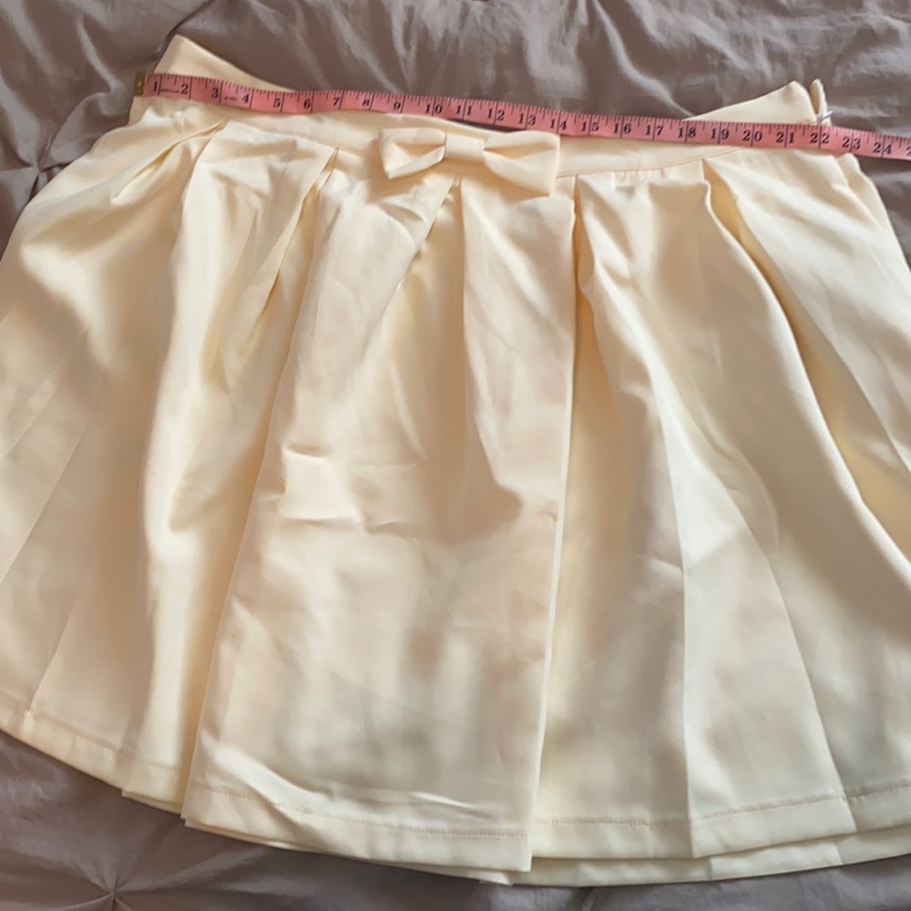 Pastel Yellow Mini Bow Skirt Shein
